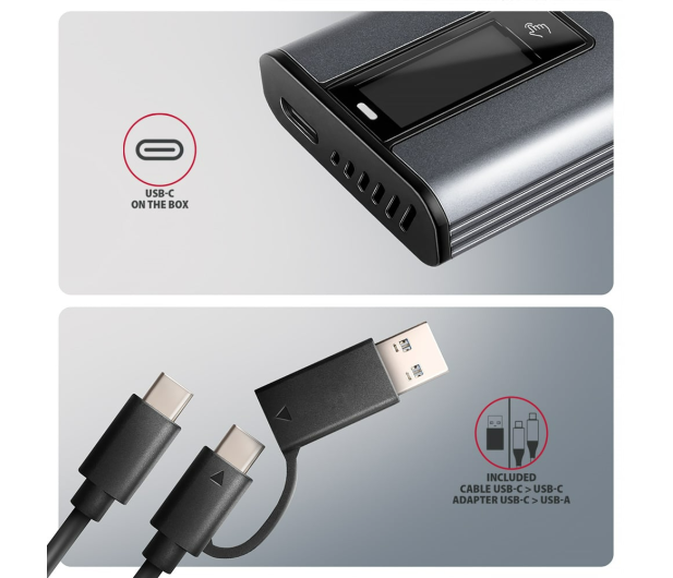 Axagon EEM2-SD2 USB-C 10Gbps - M.2 NVMe & SATA SSD bezśrubowa, ekra - 1485447 - zdjęcie 9